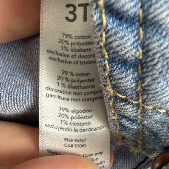 OshKosh Bgosh Girls Denim Shorty Overalls 3T - Picture 4 of 4